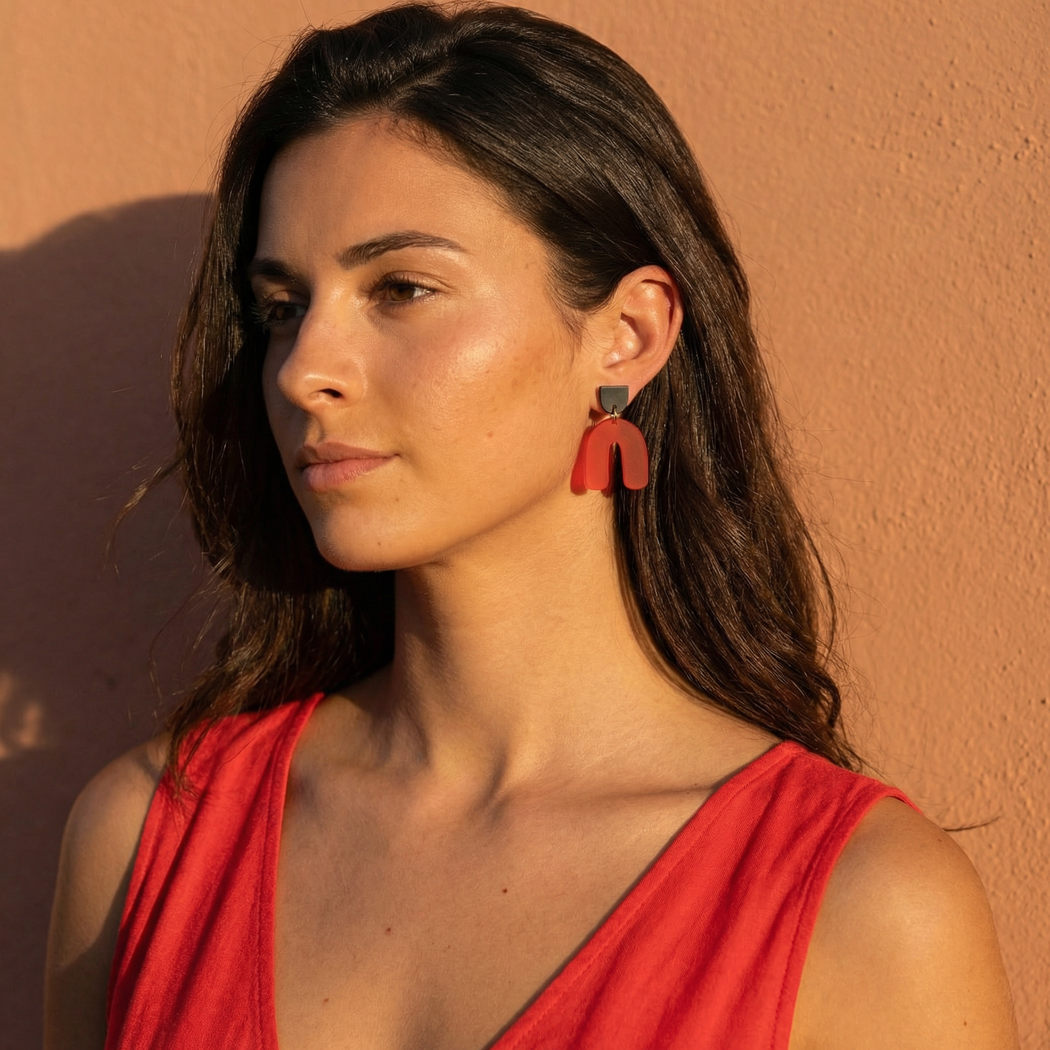 Acrylschmuck von ZIMI in Rot und orange