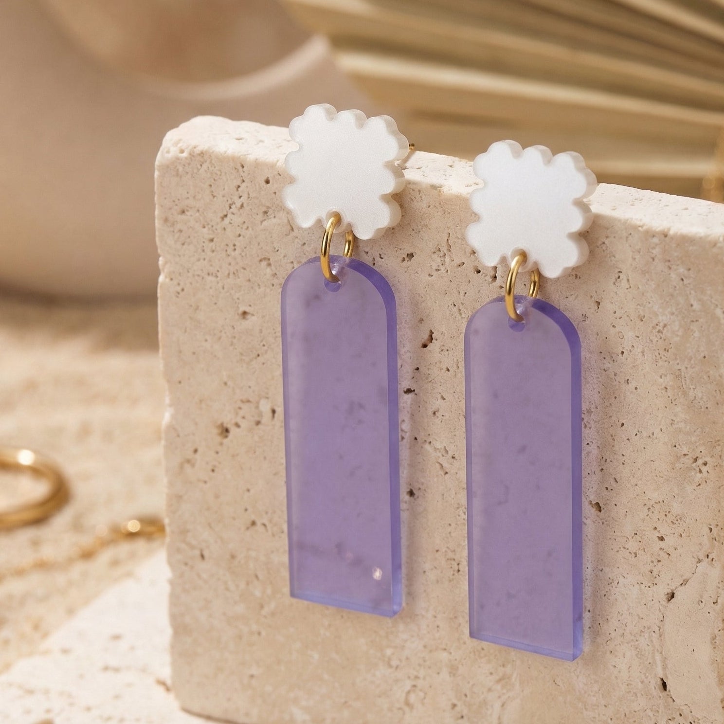 Ohrring Flora Line purple