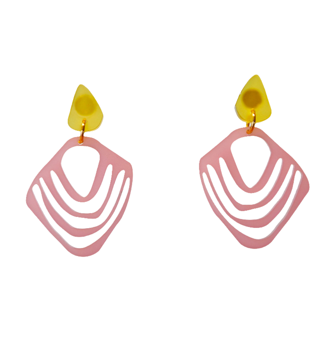 Ohrring Coral Lines rosè & green