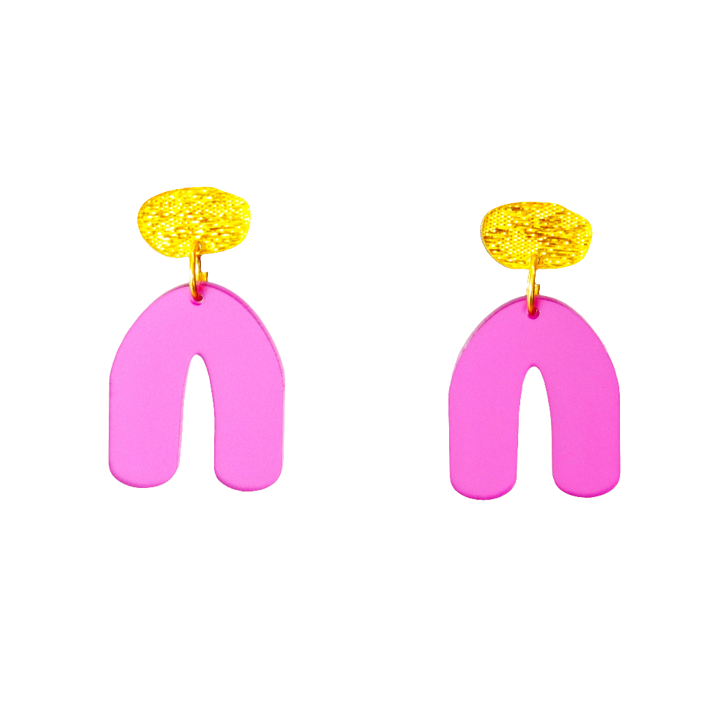 Ohrring Loopa gold & pink