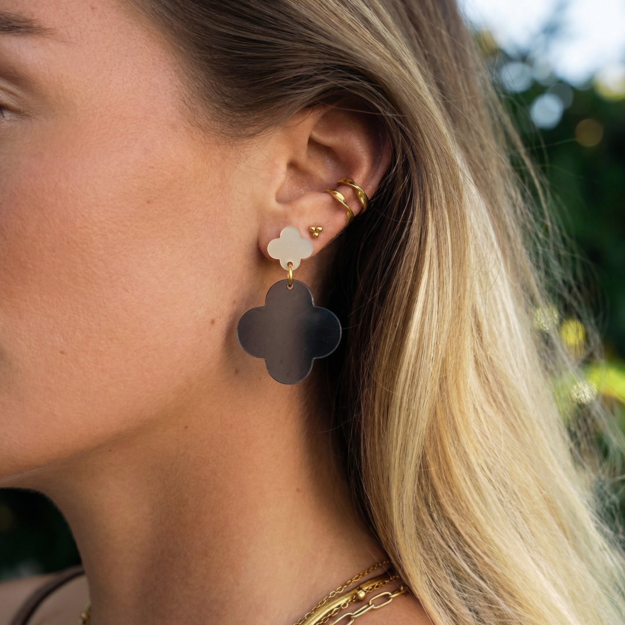 Ohrring Gloss Clover gray