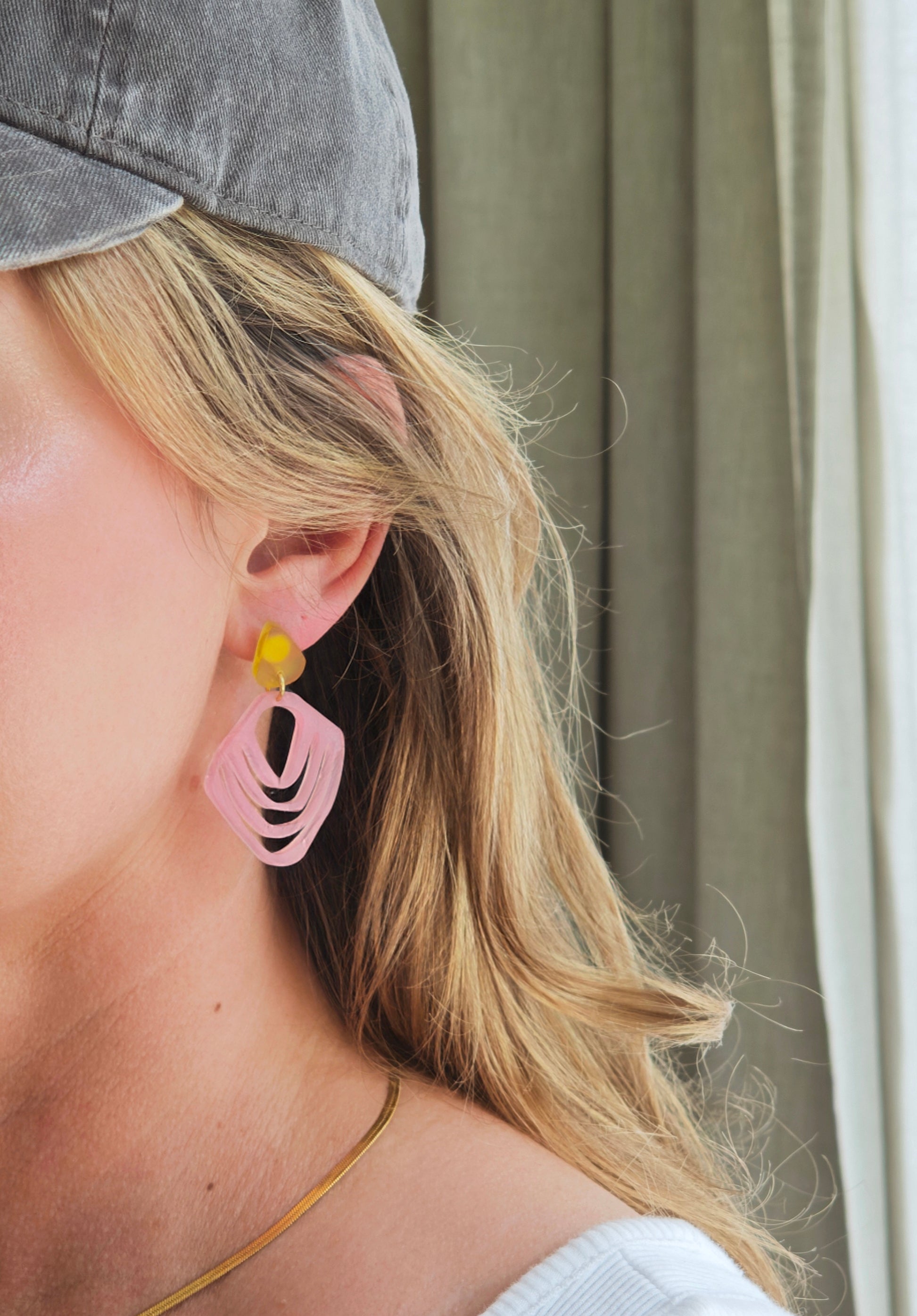 Ohrring Coral Lines rosè & green