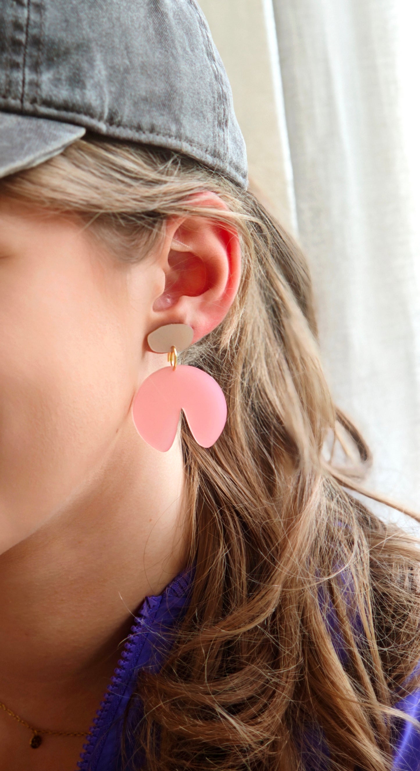 Ohrring Lotus Cut pink