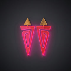 Neon Ohrringe Flamingo-Pfeil