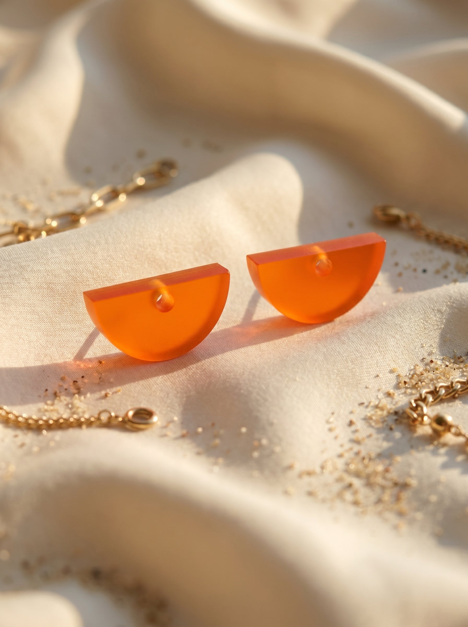 Wechselanhänger Halbmond Orange | Mix & Match Anhänger zum Nachkaufen | Greencast Acryl handmade