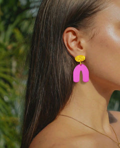 Ohrring Loopa gold & pink