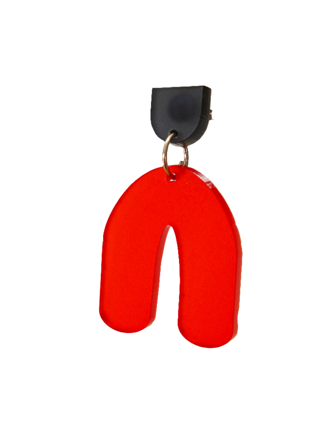 Feuertor – Roter Bogen-Ohrring schwarzer Stecker | Handgemachte Statement Ohrringe | ZIMI Jewelry