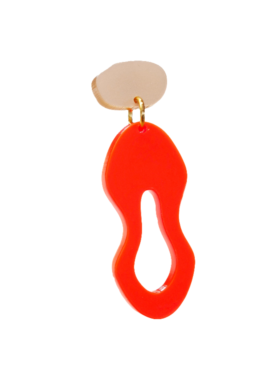 Sonnenform – Orange Organische Ohrringe satiniert | Creme Stecker | Handgemachte Statement Ohrringe | ZIMI Jewelry