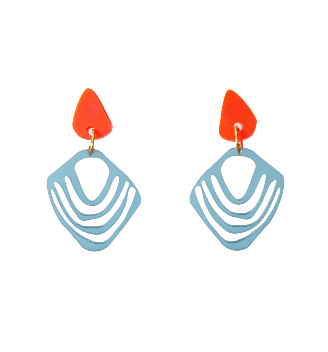 Ohrring Coral Lines blue & orange
