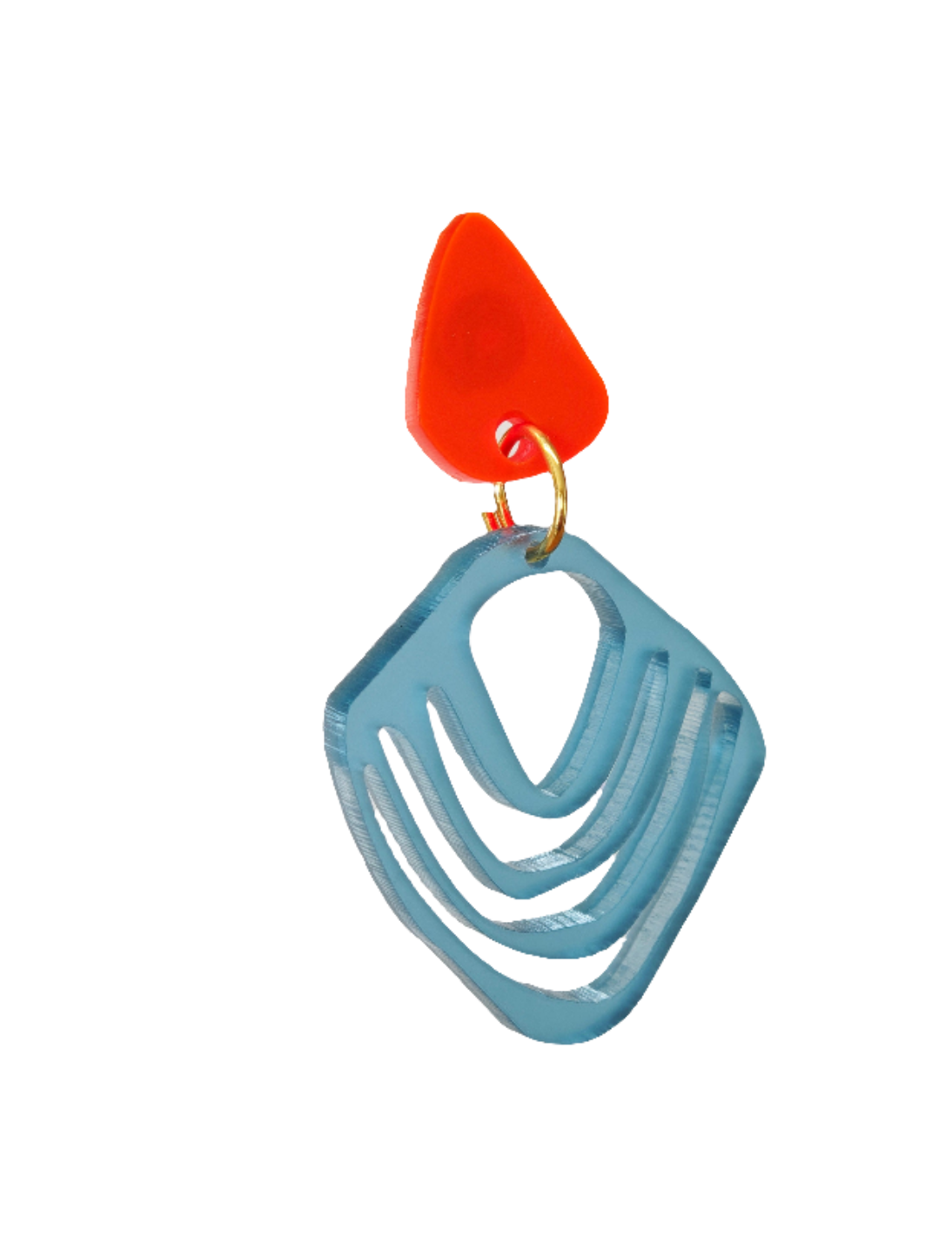 Ohrring Coral Lines blue & orange