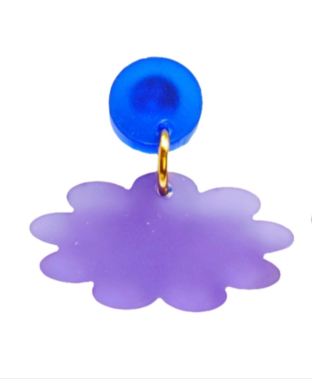 Lilawolke – Lila Wolken-Ohrringe mit Blau-Stecker | Handgemachte Statement Ohrringe | ZIMI Jewelry