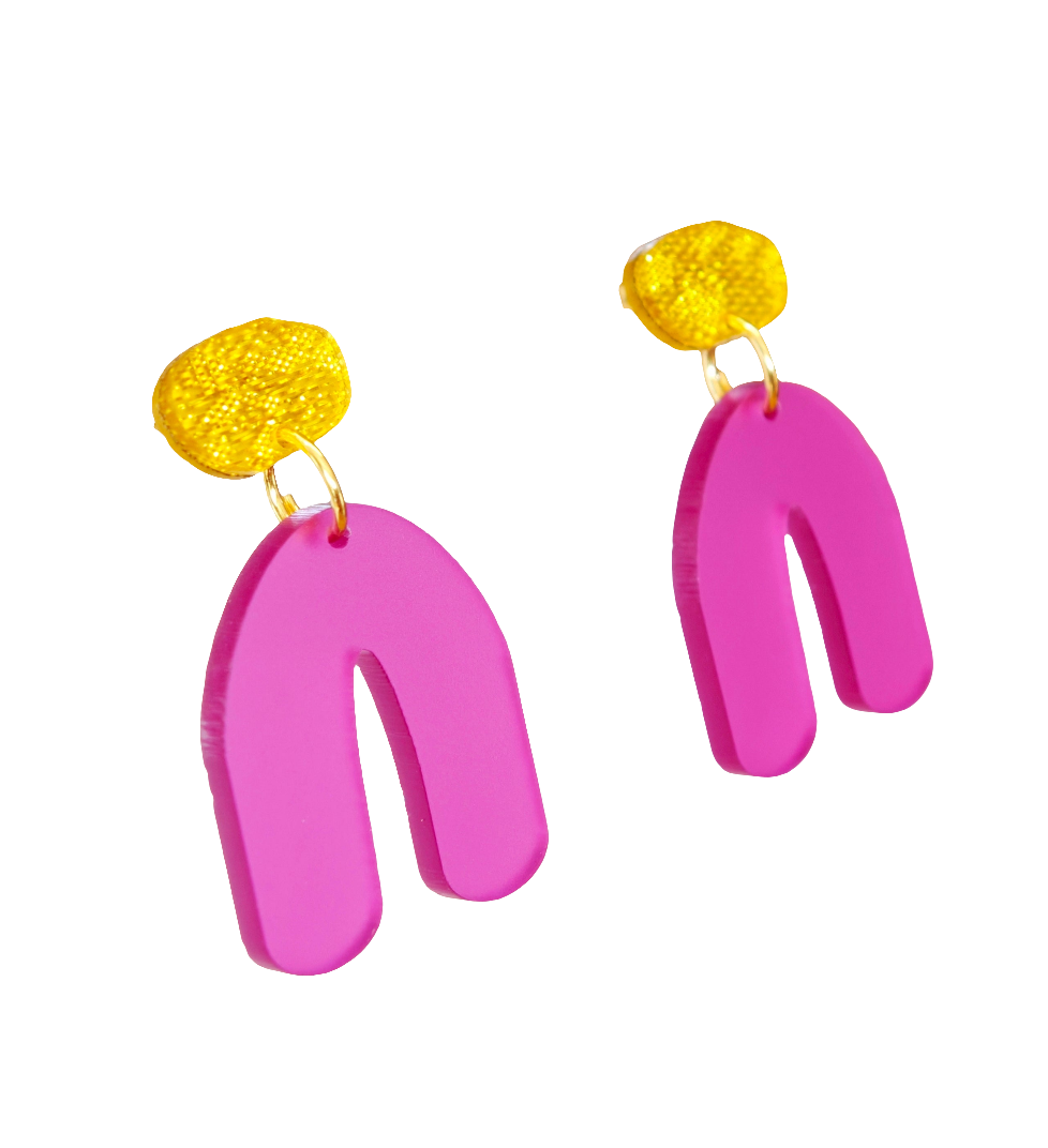 Ohrring Loopa gold & pink