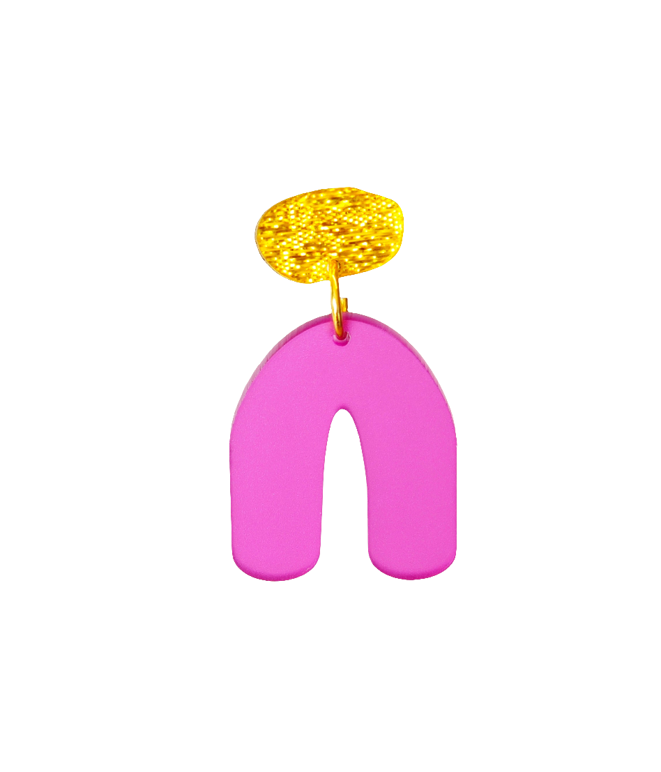 Ohrring Loopa gold & pink