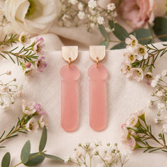 Rosensäule – Rose Säule-Ohrringe satiniert creme | Handgemachte Statement Ohrringe | ZIMI Jewelry