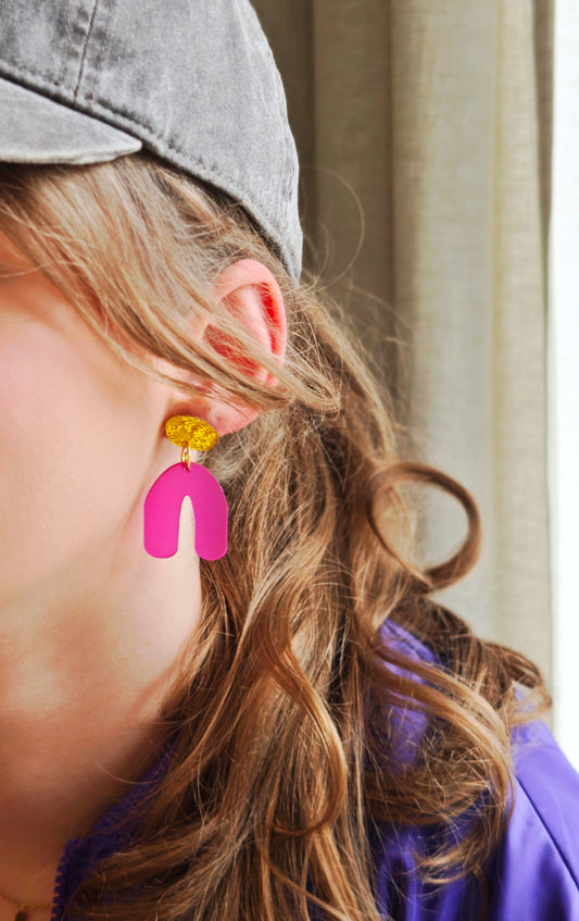 Ohrring Loopa gold & pink