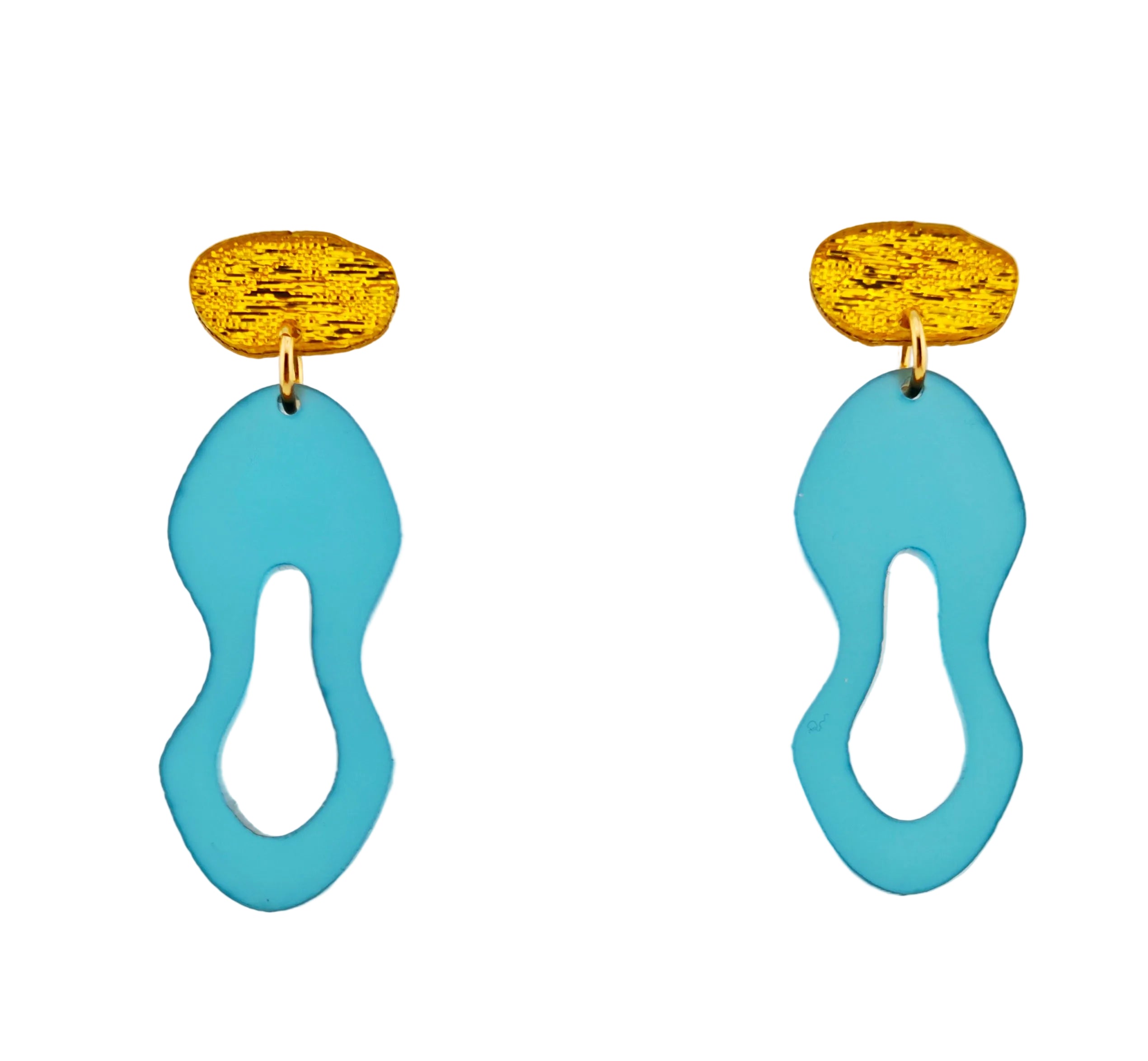 Meeresform – Petrol Organische Ohrringe mit Innenausschnitt | Handgemachte Statement Ohrringe | ZIMI Jewelry