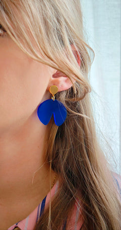 Ohrring Lotus Cut blue