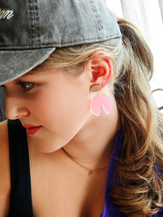 Ohrring Lotus Cut pink