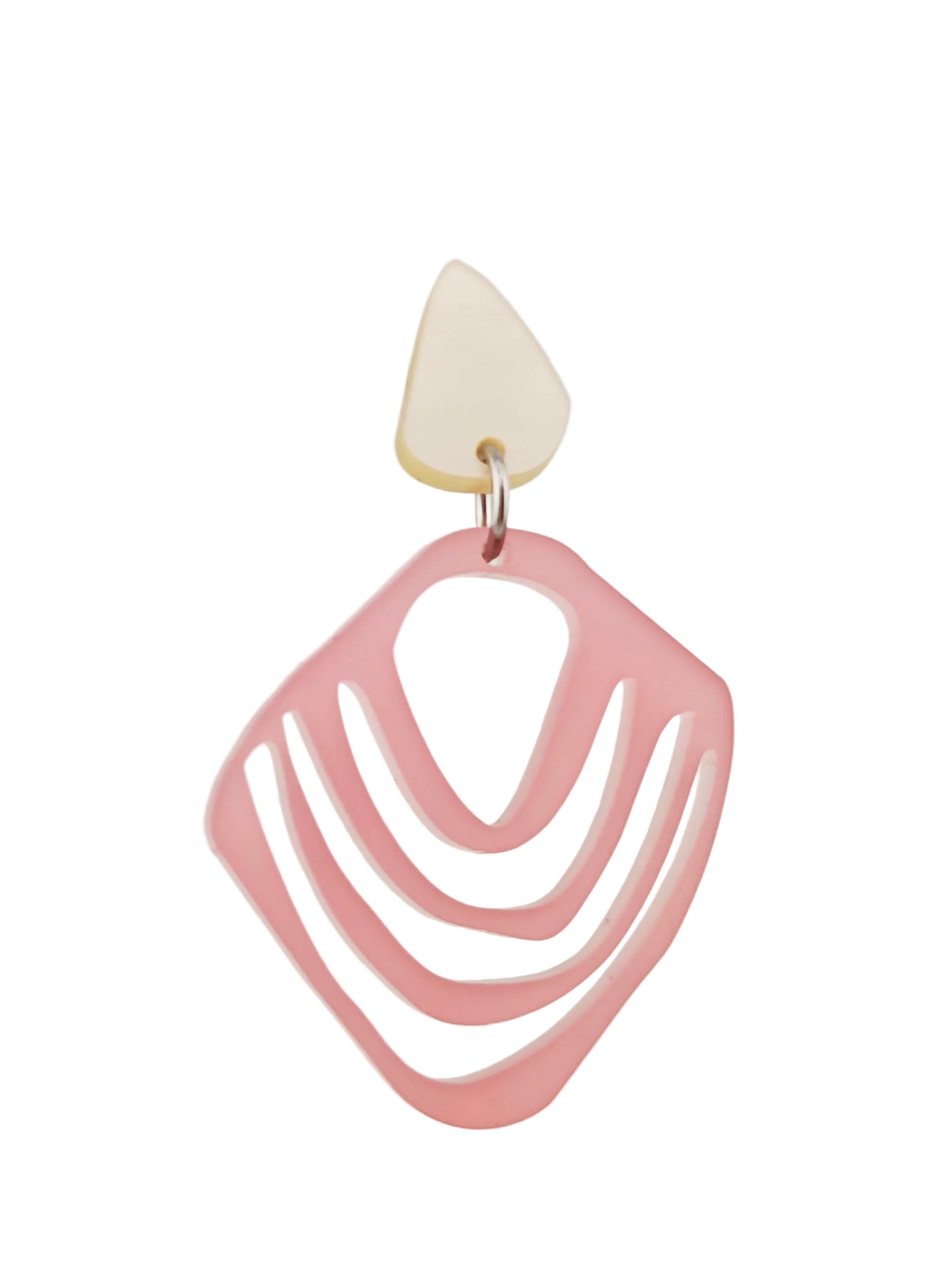 Rosenraute – Rose Rauten-Ohrringe satiniert elfenbein | Handgemachte Statement Ohrringe | ZIMI Jewelry