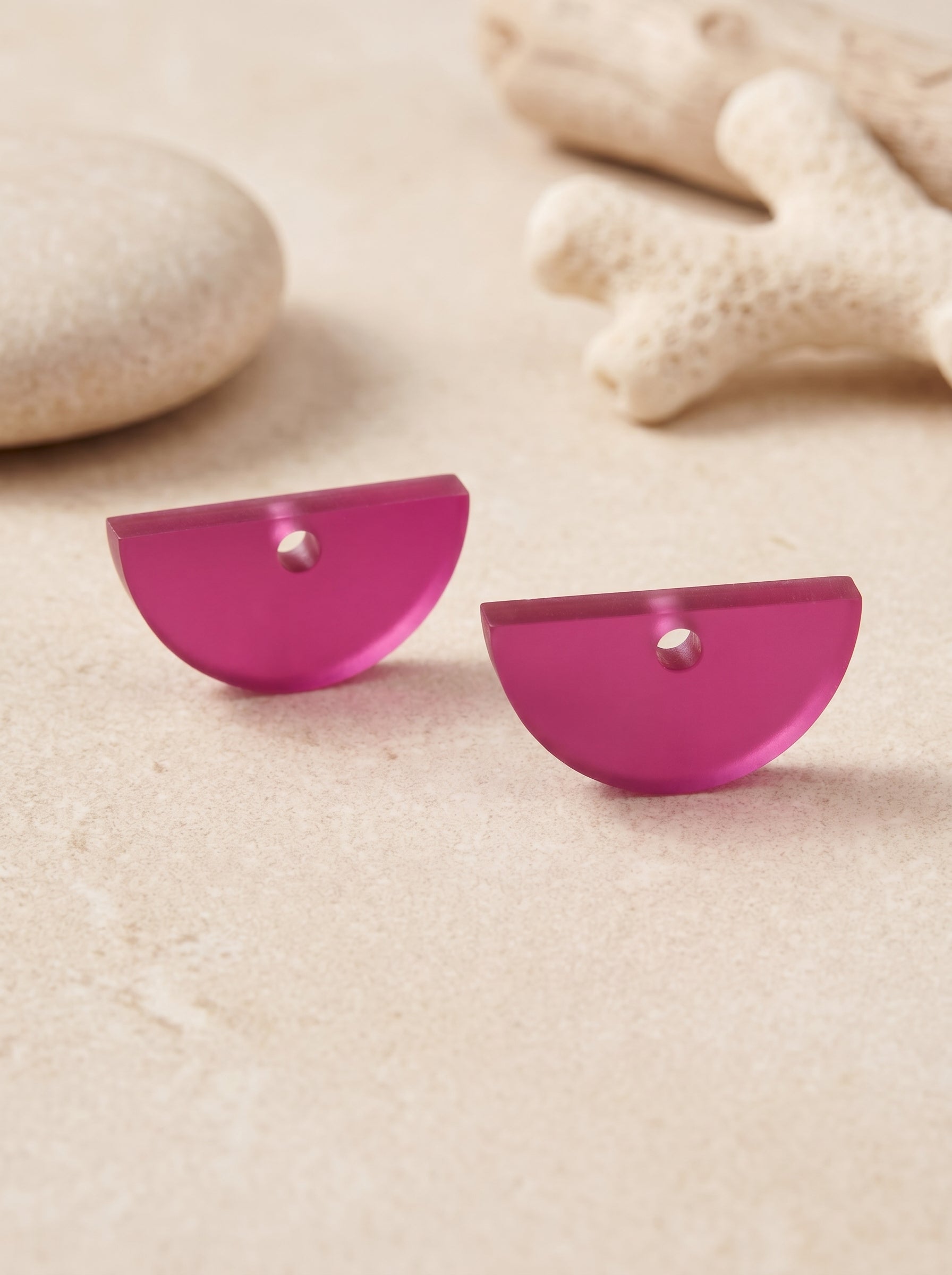 Wechselanhänger Halbmond Magenta | Mix & Match Anhänger zum Nachkaufen | Greencast Acryl handmade