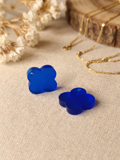 Wechselanhänger, Mix & Match Anhänger, Ersatzanhänger Creole, Anhänger zum Nachkaufen, Kleeblatt Anhänger, Kleeblattanhänger, Blume Anhänger, royalblaue Anhänger, blaue Anhänger, königsblau Anhänger, satinierte Anhänger, Wechselcreole Anhänger, Greencast Acryl, Acryl Anhänger, Ohrring Anhänger, handmade, Ohrringe Deutschland, Wechselsystem, ZIMI Jewelry