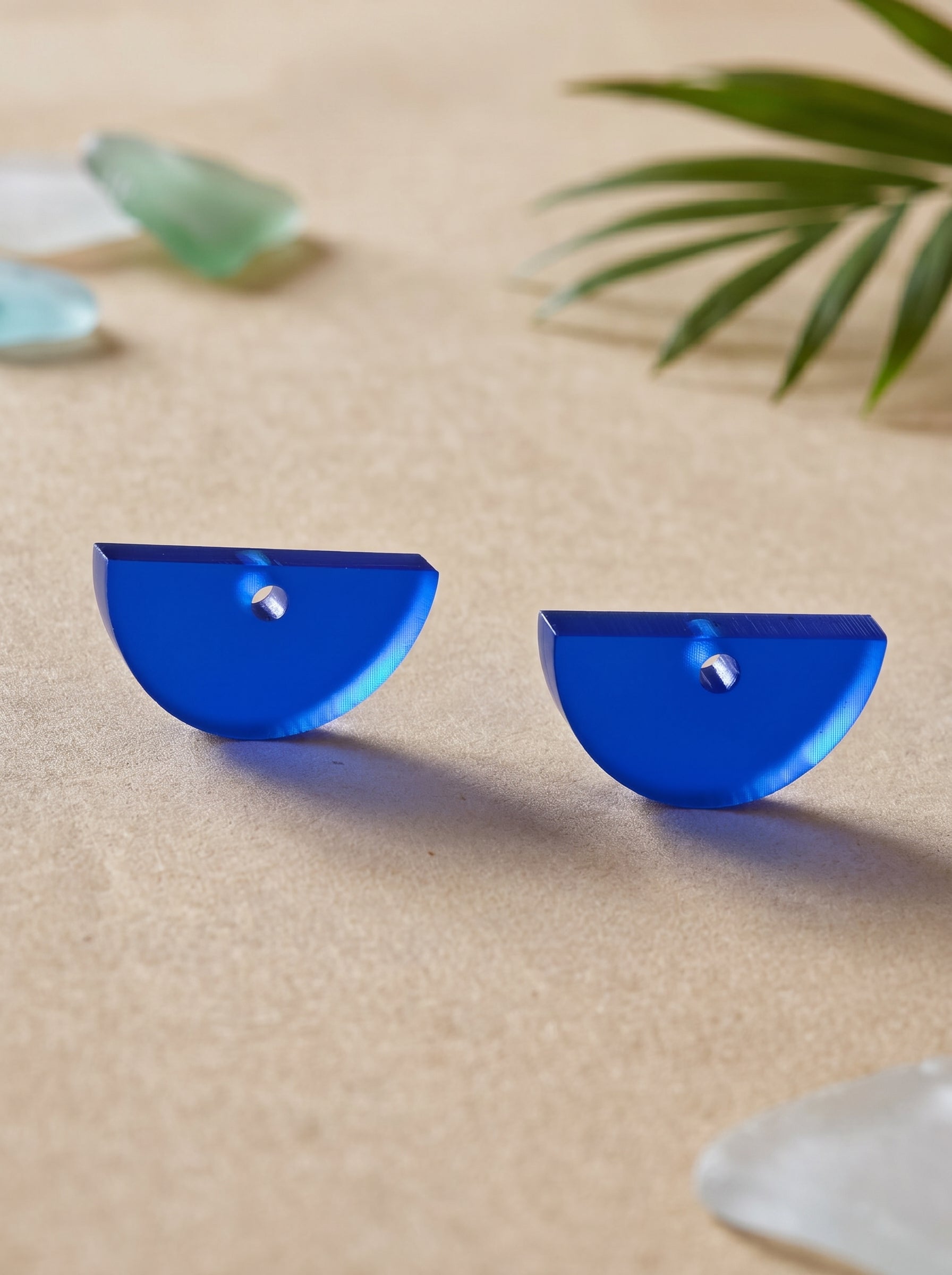 Wechselanhänger Halbmond Royalblau | Mix & Match Anhänger zum Nachkaufen | Greencast Acryl handmade