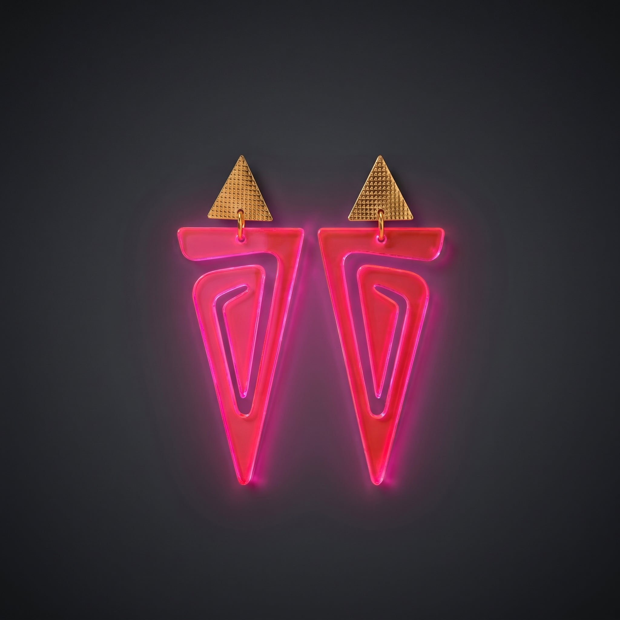 Neon Ohrringe Flamingo-Pfeil